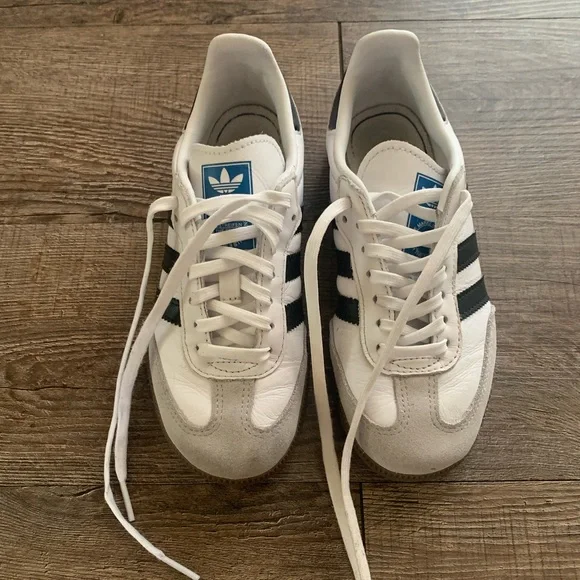 Adidas White and Black Sambas - Picture 1 of 4